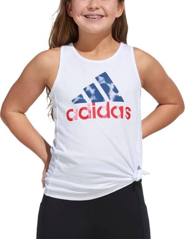 adidas Girls' Americana Tie Front Tank Top