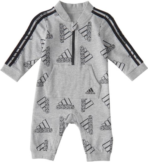 Adidas Boys' Infant Long Sleeve Zip Front Printed Track Suit Coveralls
