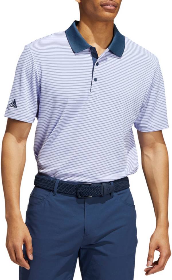 adidas Men's Two-Color Club Stripe Golf Polo