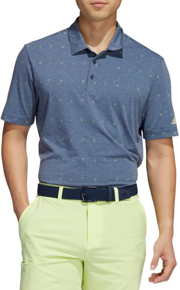 Adidas Men's All Over Print Primegreen Golf Polo