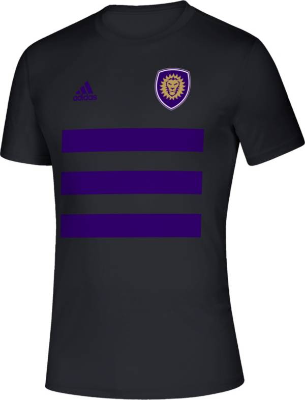 adidas Men's Orlando City 3-Stripe Black T-Shirt