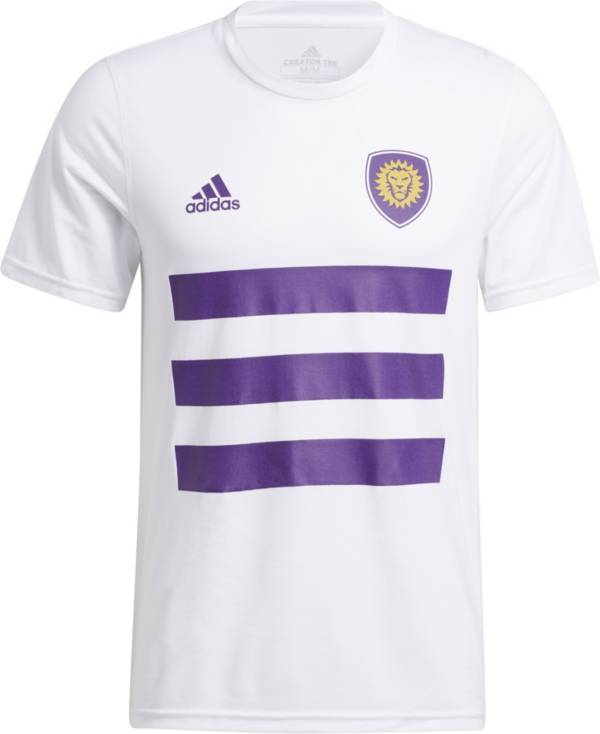 adidas Men's Orlando City 3-Stripe White T-Shirt