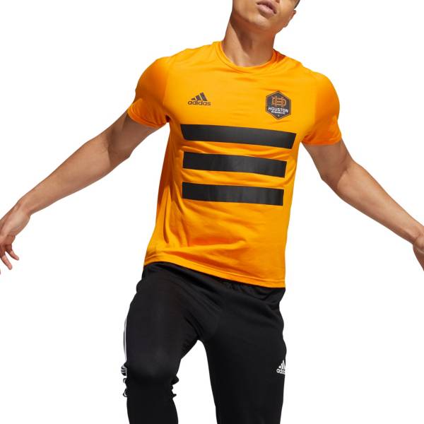 adidas Men's Houston Dynamo 3SL Orange T-Shirt