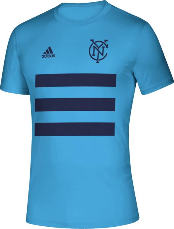 adidas Men's New York City FC 3SL Blue T-Shirt