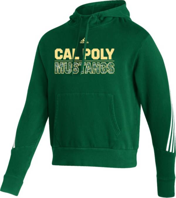 adidas Men's Cal Poly Mustangs Green Fashion Pullover Hoodie