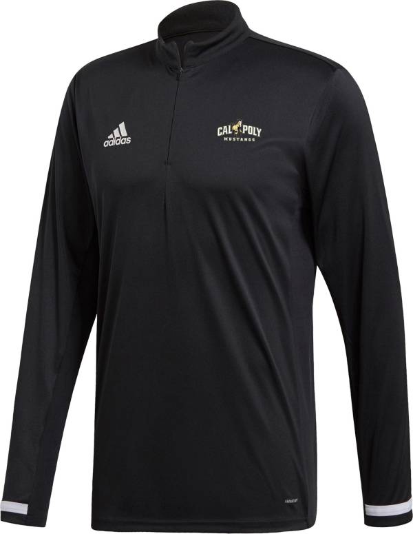 adidas Men's Cal Poly Mustangs Green Team Quarter-Zip Pullover Shirt