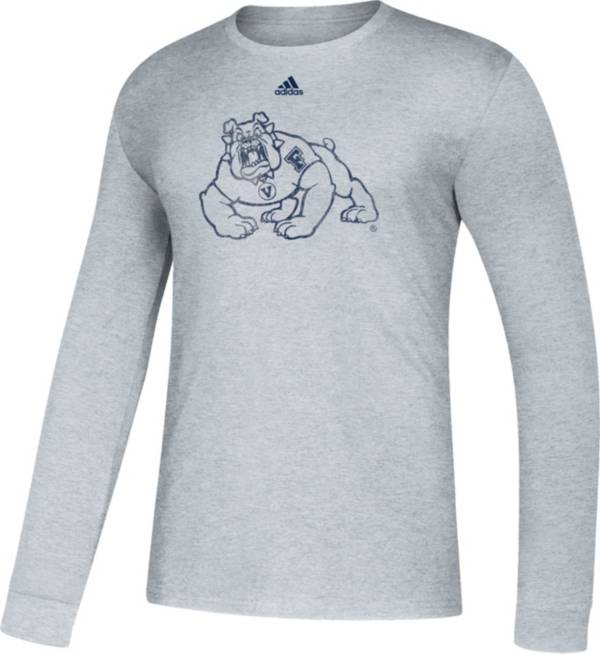 adidas Men's Fresno State Bulldogs Grey Amplifier Long Sleeve T-Shirt