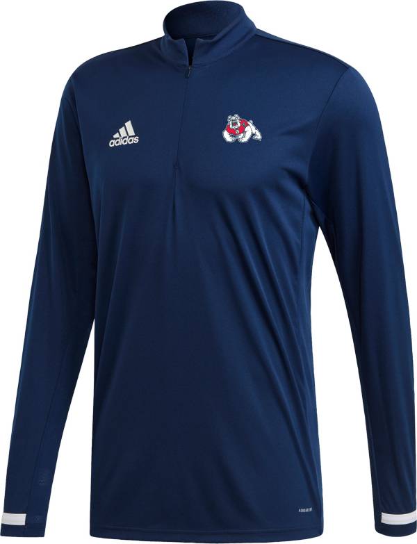 adidas Men's Fresno State Bulldogs Blue Quarter-Zip Pullover Shirt