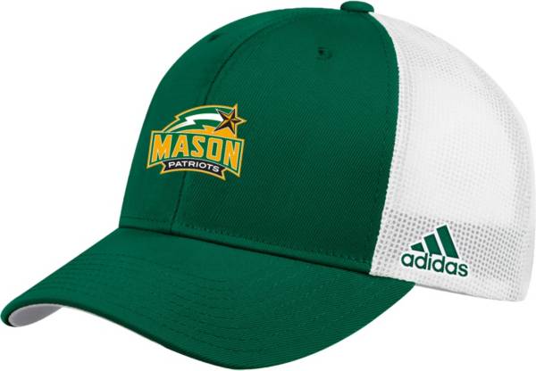 adidas Men's George Mason Patriots Green Adjustable Trucker Hat