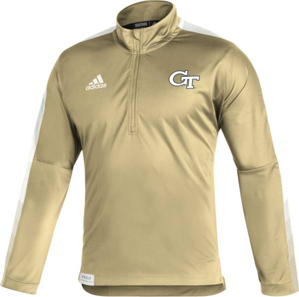 adidas Men's Georgia Tech Yellow Jackets Gold Locker Room Quarter-Zip Pullover Shirt