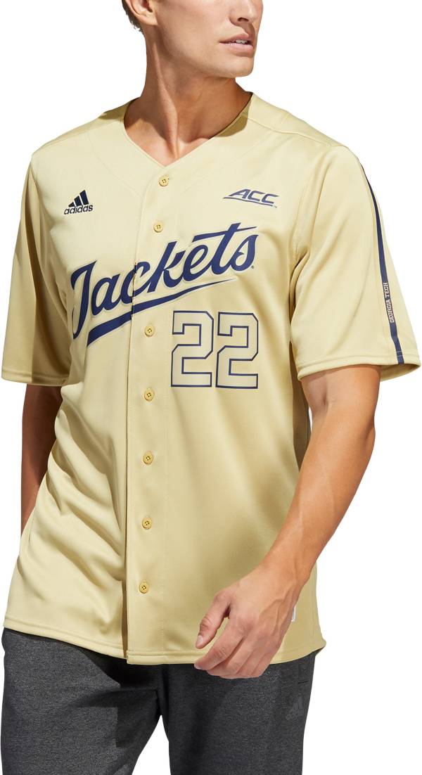 adidas Men's Georgia Tech Yellow Jackets Gold #22 Replica Baseball Jersey
