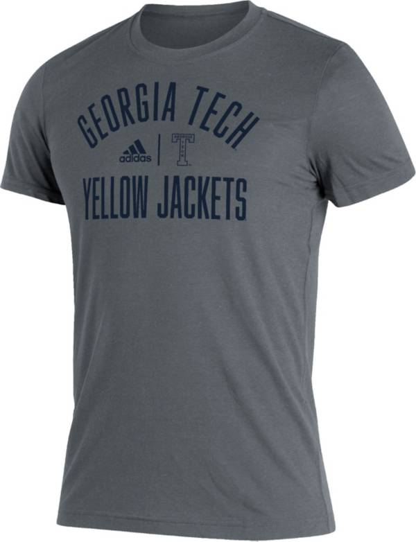 adidas Men's Georgia Tech Yellow Jackets Grey Heritage Blend T-Shirt