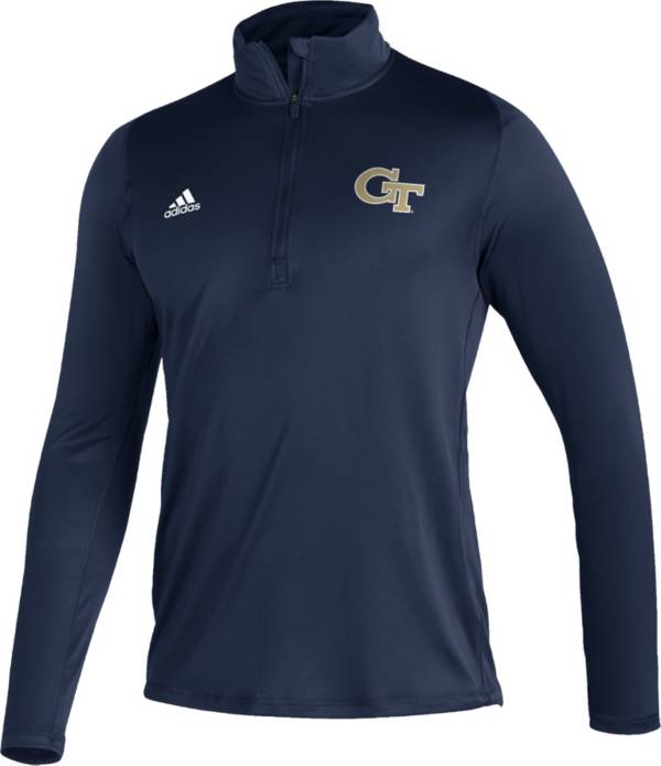 adidas Men's Georgia Tech Yellow Jackets Navy FreeLift Quarter-Zip Pullover Shirt
