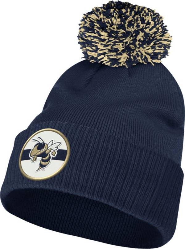 adidas Men's Georgia Tech Yellow Jackets Navy Cuffed Pom Knit Beanie
