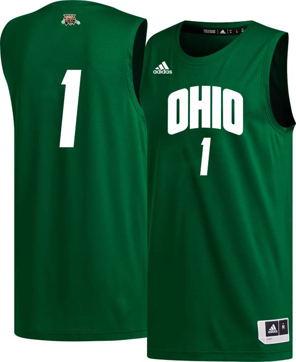 adidas Men's Ohio Bobcats #1 Green Replica Swing Basketball Jersey