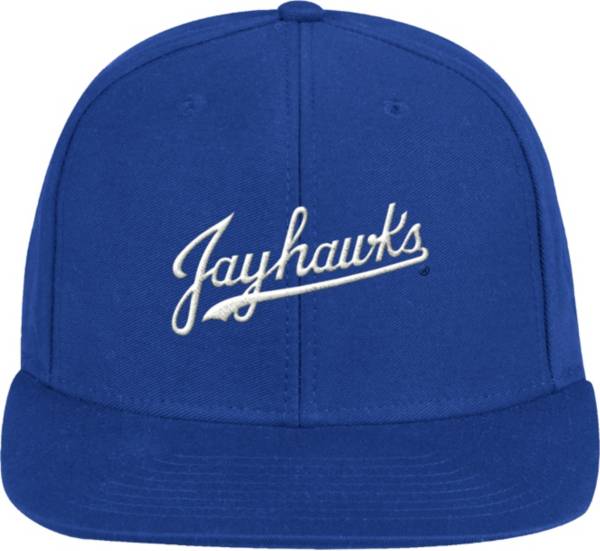 adidas Men's Kansas Jayhawks Blue Swoop Snapback Adjustable Hat