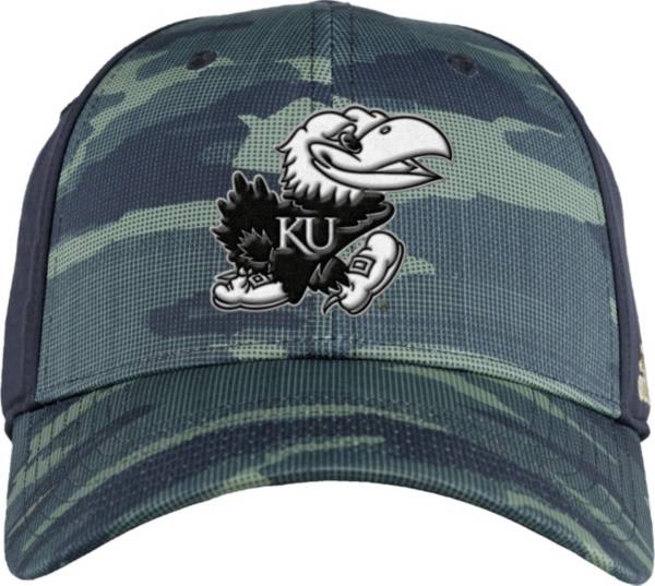 adidas Men's Kansas Jayhawks Camo 'Military Appreciation' Stretch Fitted Hat