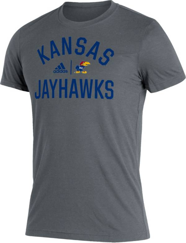 adidas Men's Kansas Jayhawks Grey Heritage Blend T-Shirt