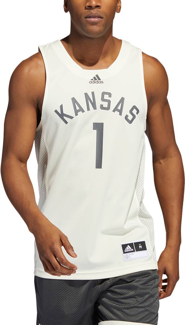 adidas Men's Kansas Jayhawks #1 White Reverse Retro 2.0 Replica Basketball Jersey