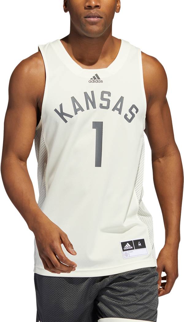 adidas Men's Kansas Jayhawks #1 White Reverse Retro 2.0 Replica Basketball Jersey product image