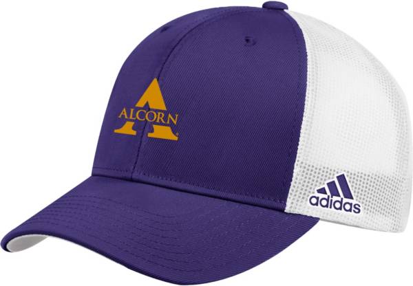 adidas Men's Alcorn State Braves Purple Adjustable Trucker Hat