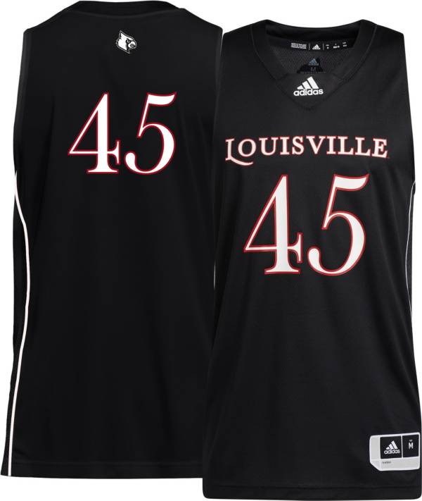 adidas Men's Louisville Cardinals #45 Black Swingman Replica Basketball Jersey