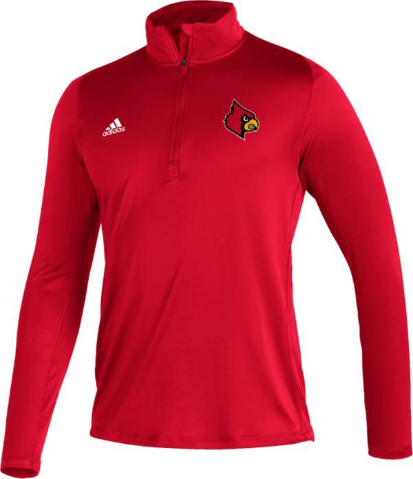 adidas Men's Louisville Cardinals Cardinal Red FreeLift Quarter-Zip Pullover Shirt product image