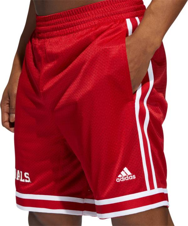 adidas Men's Louisville Cardinals Cardinal Red Retro Reverse Basketball Shorts