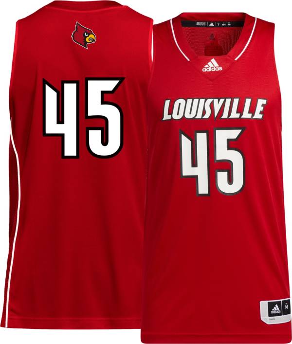 adidas Men's Louisville Cardinals #45 Cardinal Red Swingman Replica Basketball Jersey