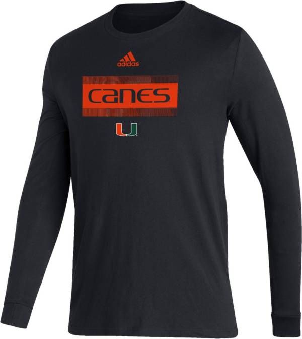 adidas Men's Miami Hurricanes Black Amplifier Locker Room T-Shirt