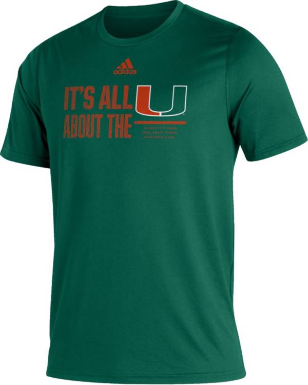 adidas Men's Miami Hurricanes Green Creator Performance T-Shirt