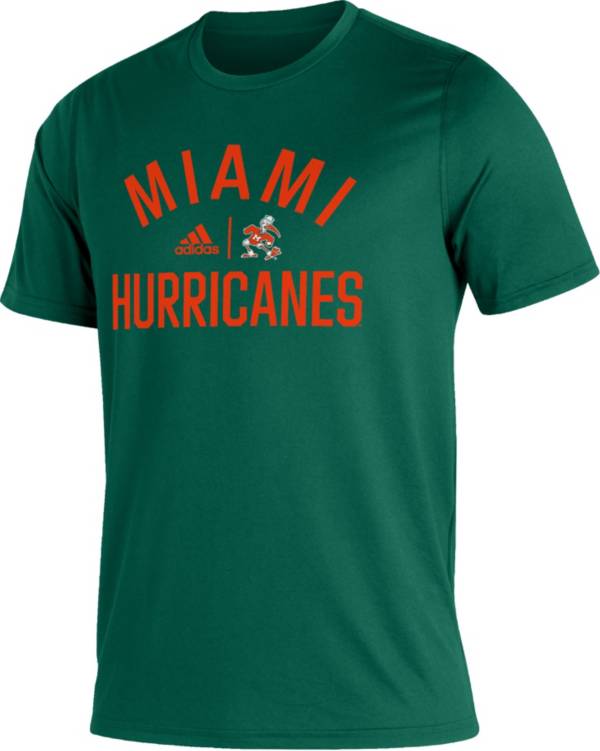 adidas Men's Miami Hurricanes Green Creator Performance T-Shirt