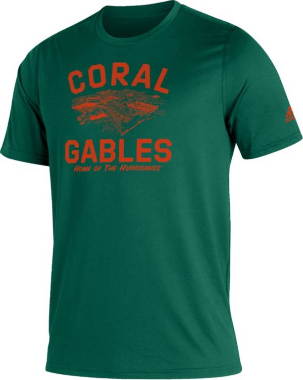 adidas Men's Miami Hurricanes Green Great Place Creator T-Shirt