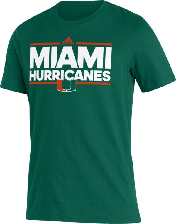adidas Men's Miami Hurricanes Green Amplifier T-Shirt