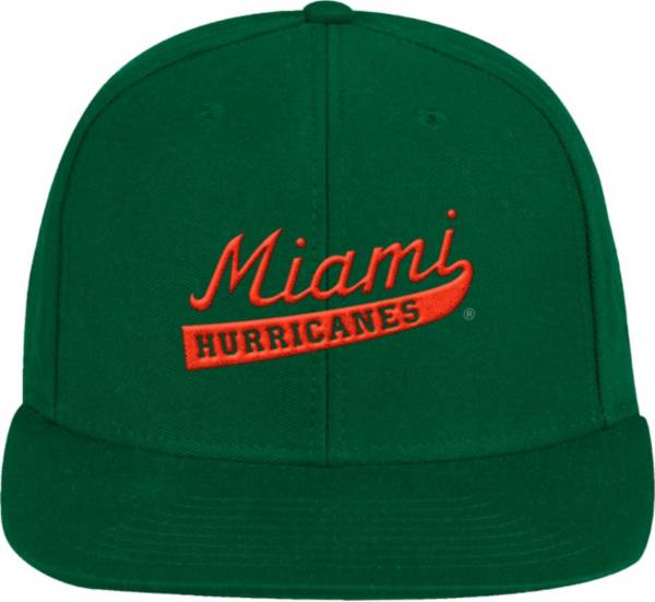 adidas Men's Miami Hurricanes Green Swoop Snapback Adjustable Hat