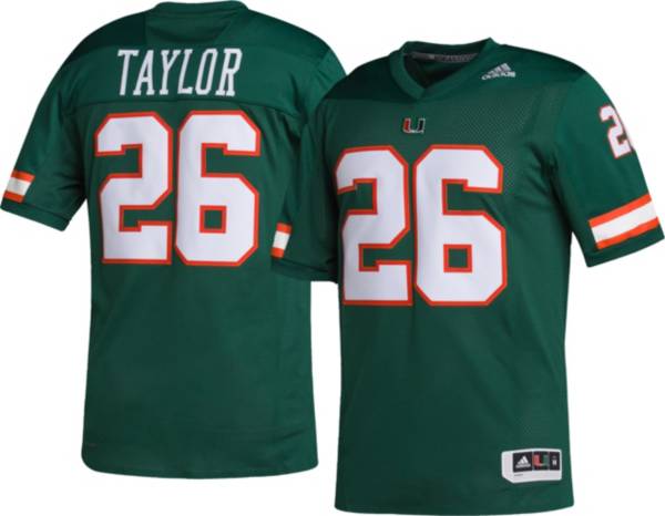adidas Men's Miami Hurricanes Sean Taylor #26 Green Replica Football Jersey