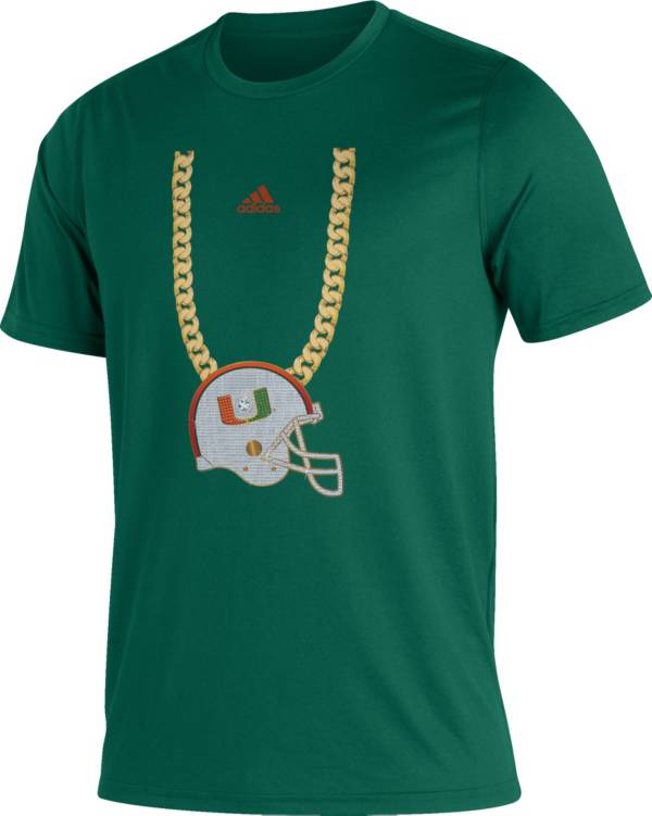 adidas Men's Miami Hurricanes Green ‘Turnover Chain' T-Shirt
