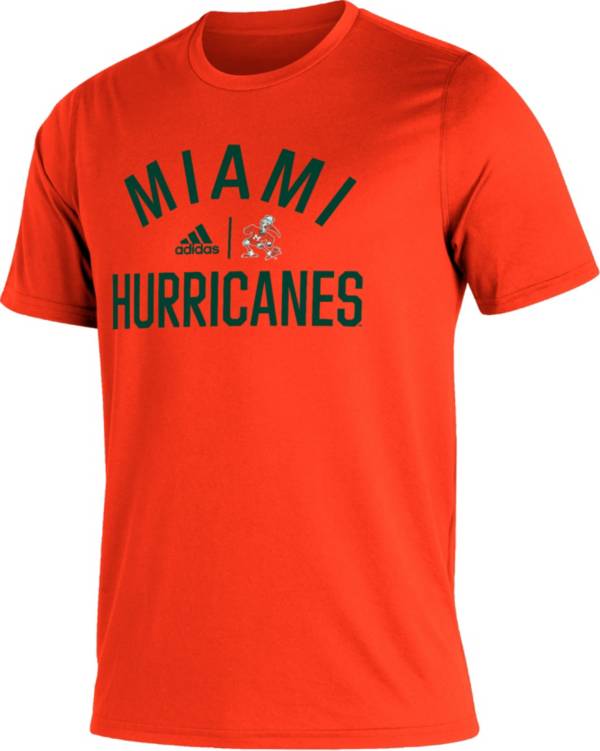 adidas Men's Miami Hurricanes Orange Creator Performance T-Shirt