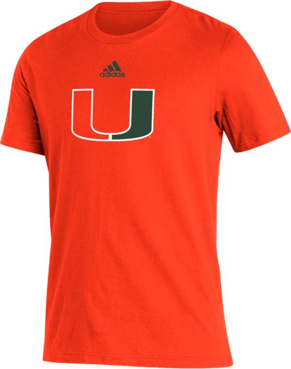 adidas Men's Miami Hurricanes Orange Amplifier Locker Room T-Shirt