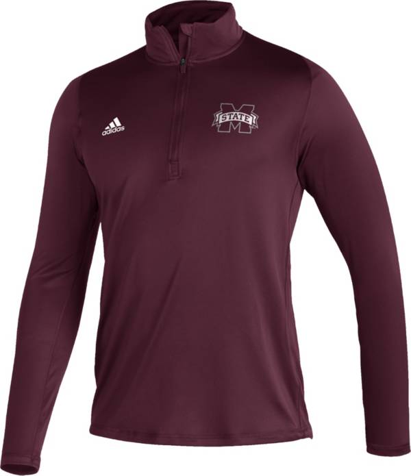 adidas Men's Mississippi State Bulldogs Maroon FreeLift Quarter-Zip Pullover Shirt