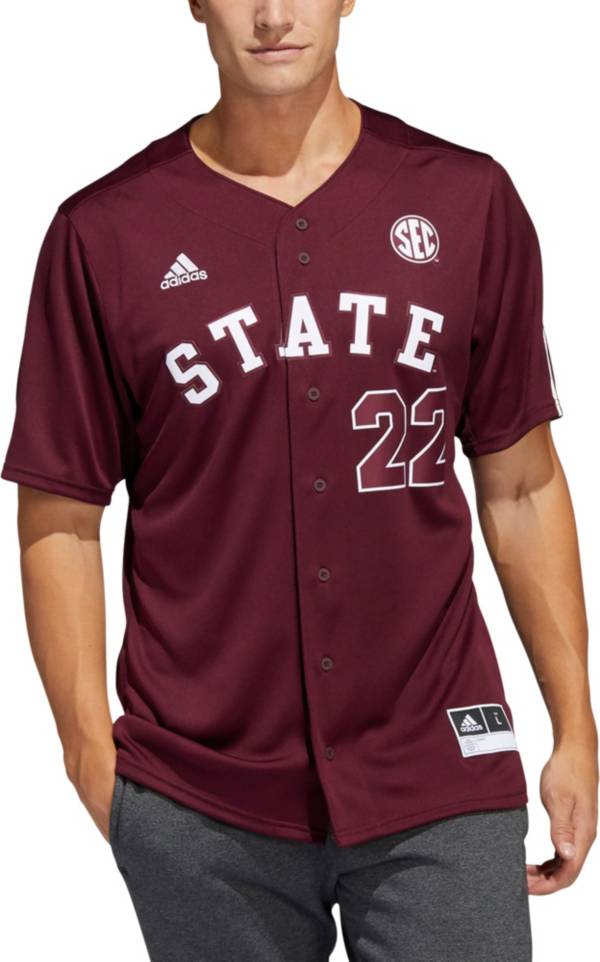 adidas Men's Mississippi State Bulldogs Maroon #22 Replica Baseball Jersey product image