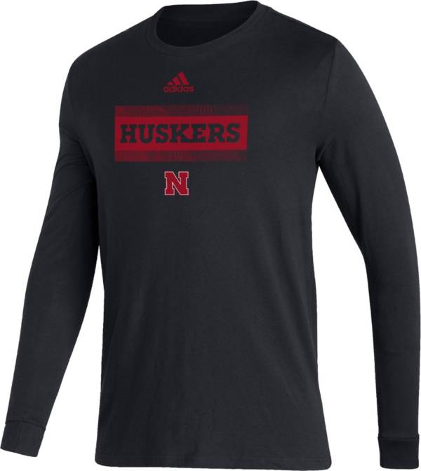 adidas Men's Nebraska Cornhuskers Black Amplifier Locker Room T-Shirt