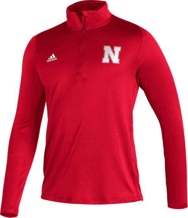 adidas Men's Nebraska Cornhuskers Scarlet FreeLift Quarter-Zip Pullover Shirt