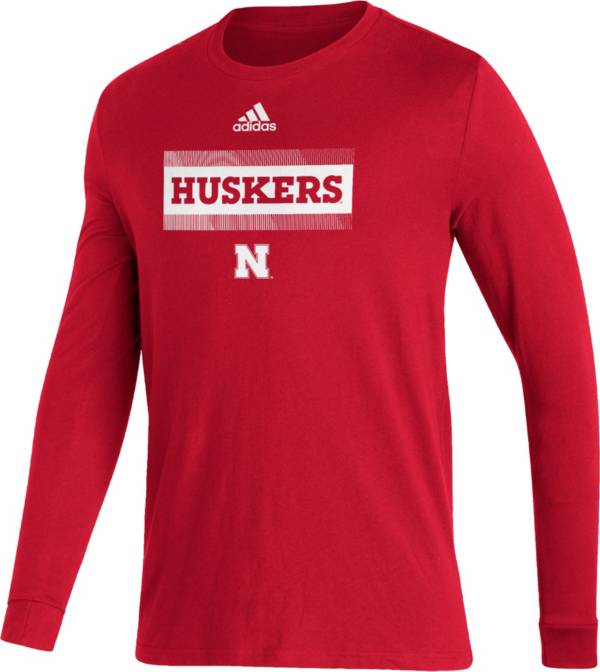 adidas Men's Nebraska Cornhuskers Scarlet Amplifier Locker Room T-Shirt