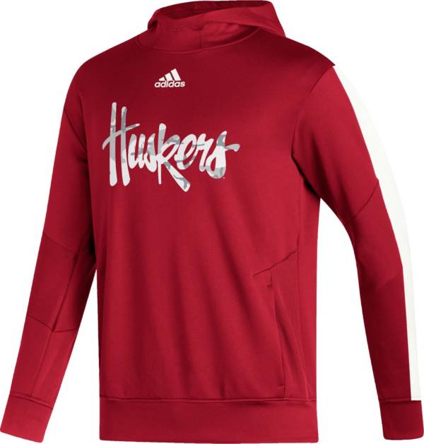 adidas Men's Nebraska Cornhuskers Scarlet Sideline Pullover Hoodie