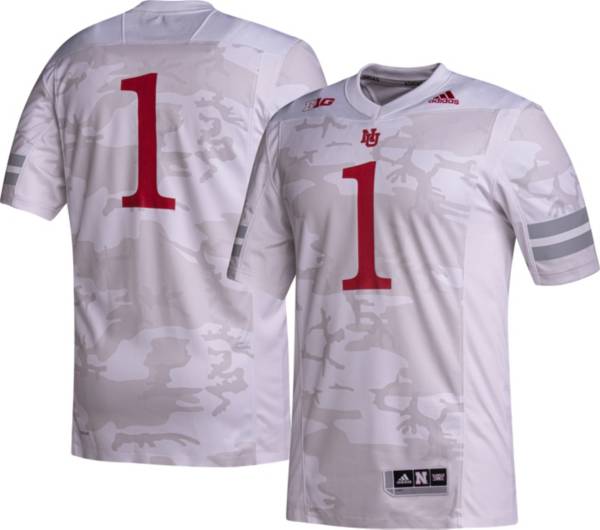 adidas Men's Nebraska Cornhuskers #1 White ‘Huskers United' Reverse Retro Replica Football Jersey