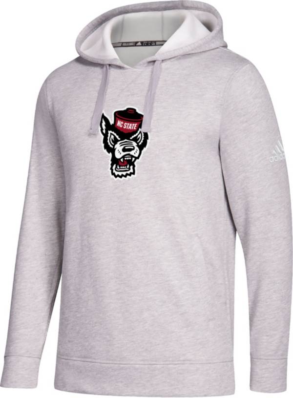 adidas Men's NC State Wolfpack Grey Logo Fleece Pullover Hoodie