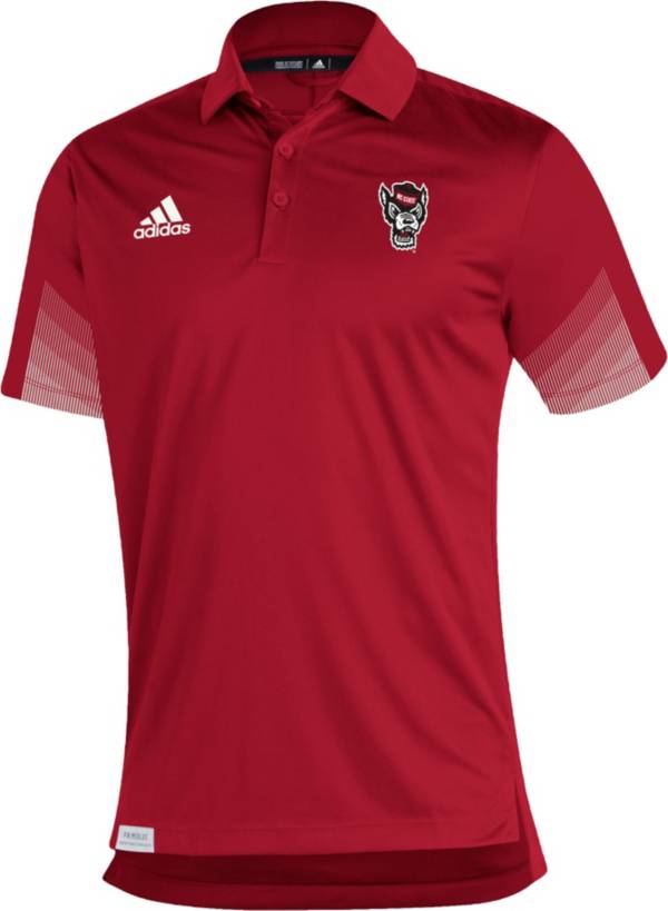 adidas Men's NC State Wolfpack Red Primeblue Sideline Performance Polo product image