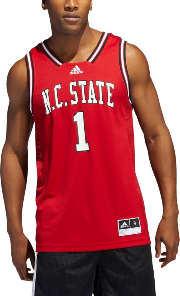 adidas Men's NC State Wolfpack #1 Red Reverse Retro 2.0 Replica Basketball Jersey