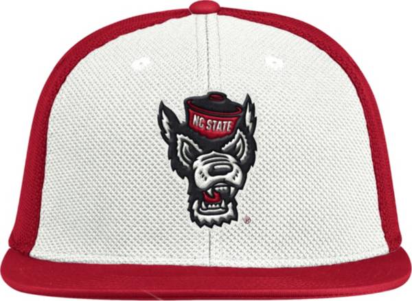 adidas Men's NC State Wolfpack White On-Field Baseball Fitted Hat product image